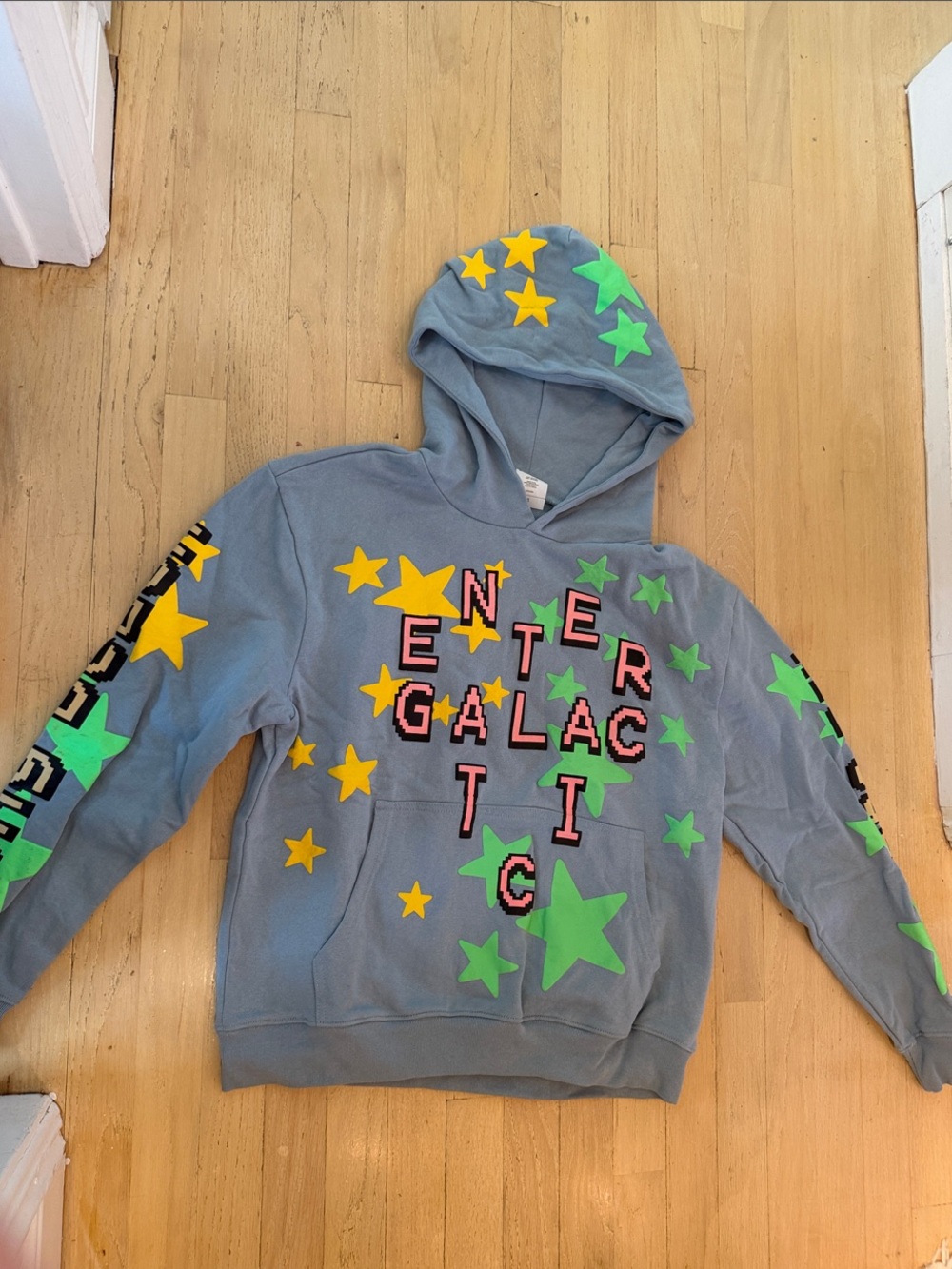 Kid Cudi Star Graphic Hoodie - Blue with Glow-in-the-dark stars